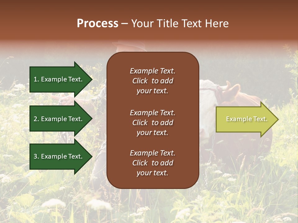A Man Standing In A Field With A Cow PowerPoint Template