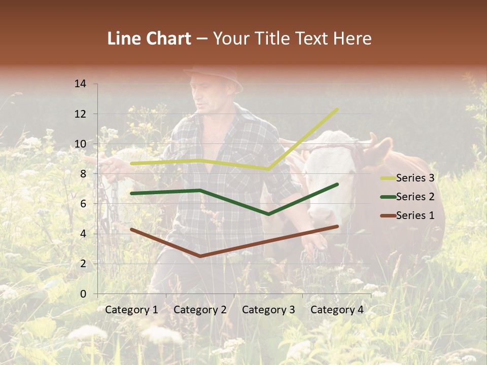 A Man Standing In A Field With A Cow PowerPoint Template