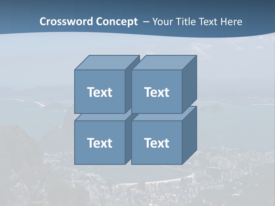 A Statue On Top Of A Mountain Overlooking A Body Of Water PowerPoint Template