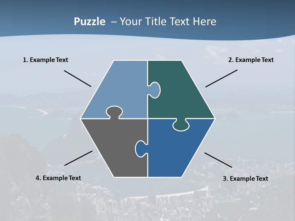 A Statue On Top Of A Mountain Overlooking A Body Of Water PowerPoint Template