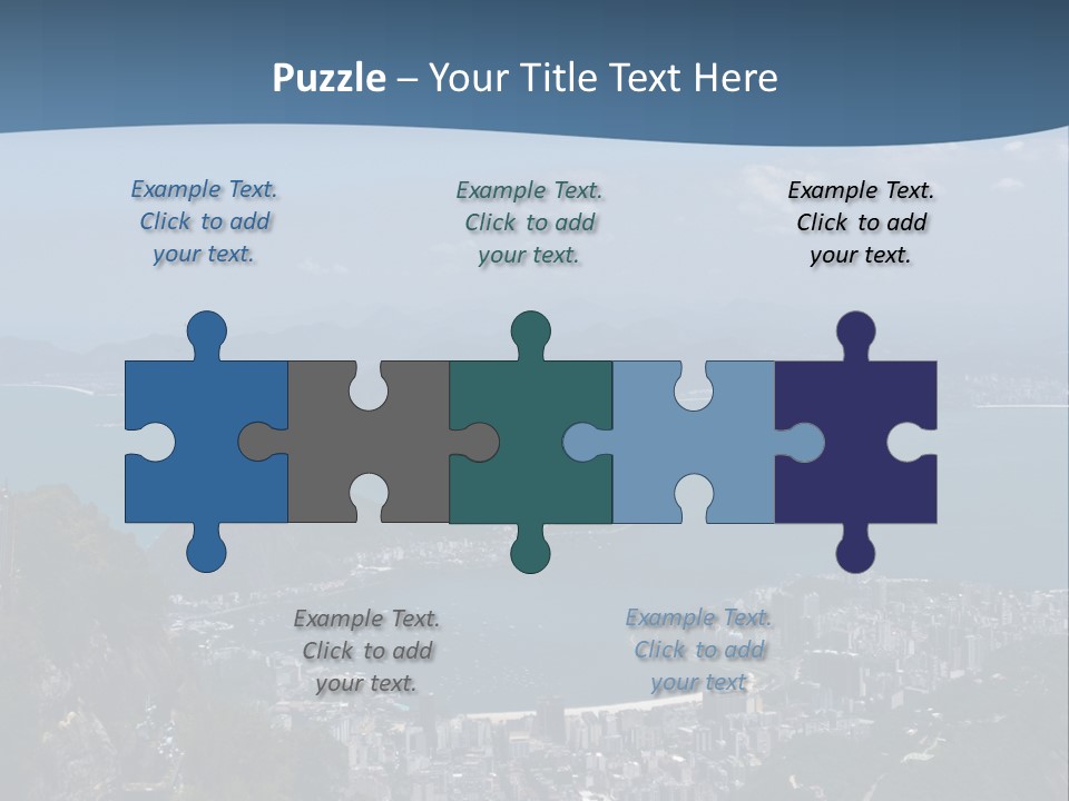 A Statue On Top Of A Mountain Overlooking A Body Of Water PowerPoint Template