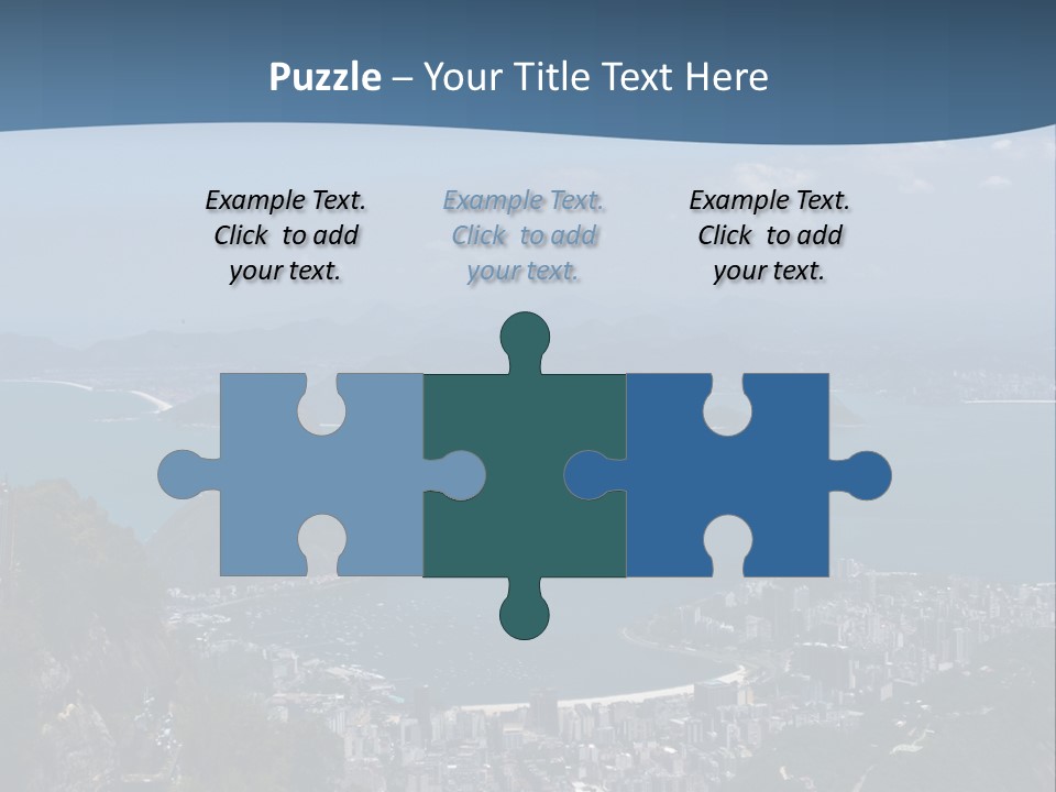 A Statue On Top Of A Mountain Overlooking A Body Of Water PowerPoint Template