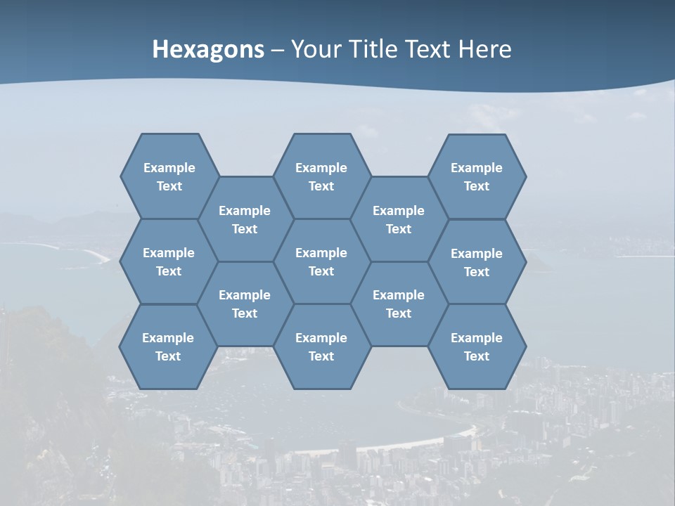 A Statue On Top Of A Mountain Overlooking A Body Of Water PowerPoint Template