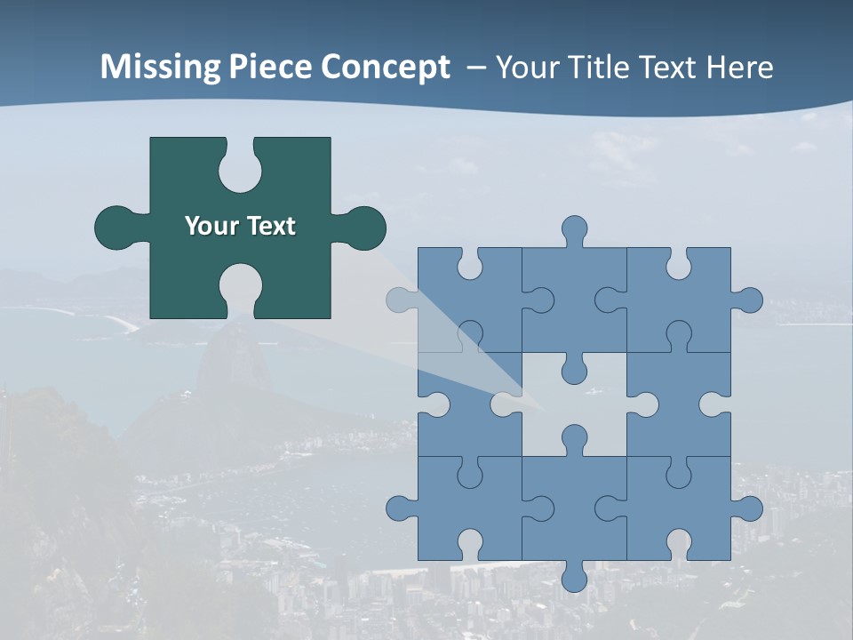 A Statue On Top Of A Mountain Overlooking A Body Of Water PowerPoint Template