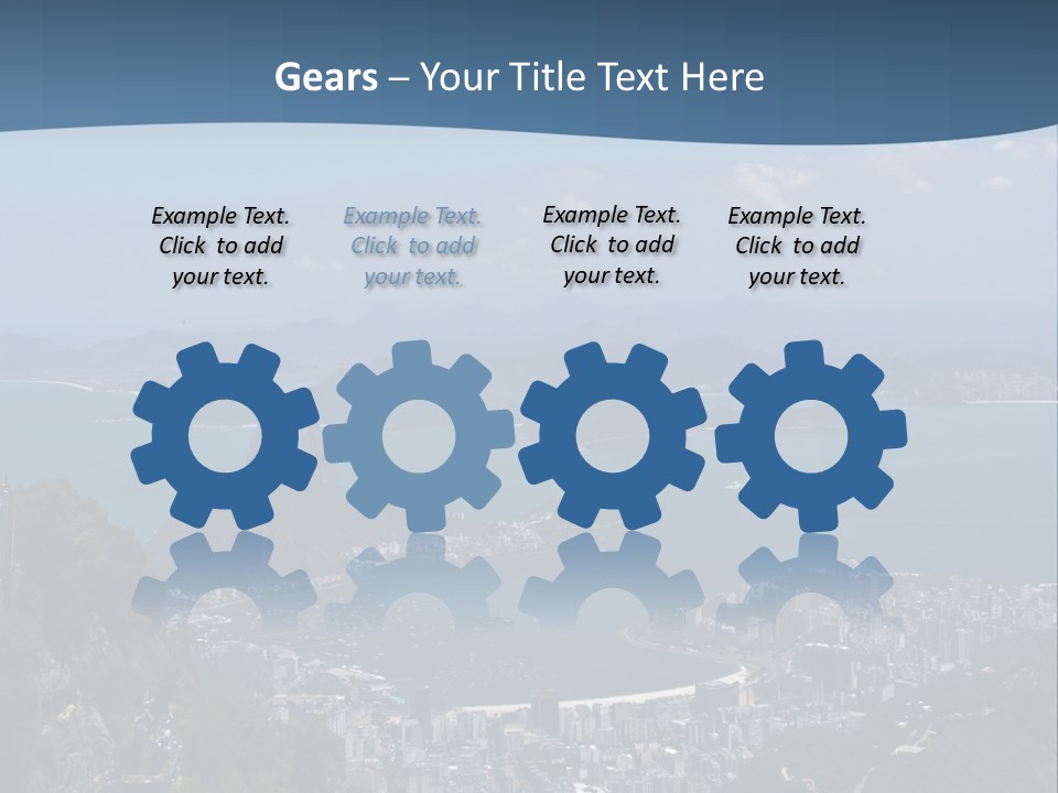 A Statue On Top Of A Mountain Overlooking A Body Of Water PowerPoint Template