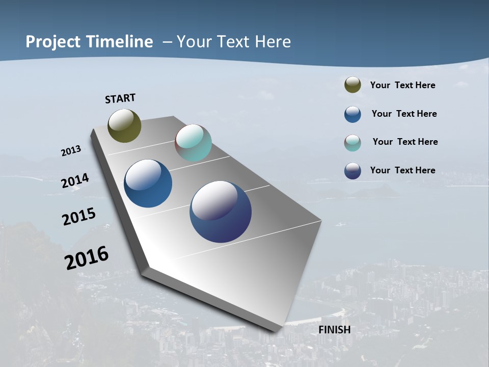 A Statue On Top Of A Mountain Overlooking A Body Of Water PowerPoint Template