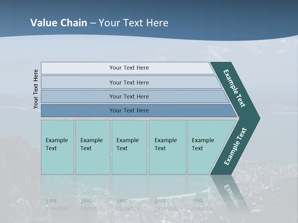 A Statue On Top Of A Mountain Overlooking A Body Of Water PowerPoint Template