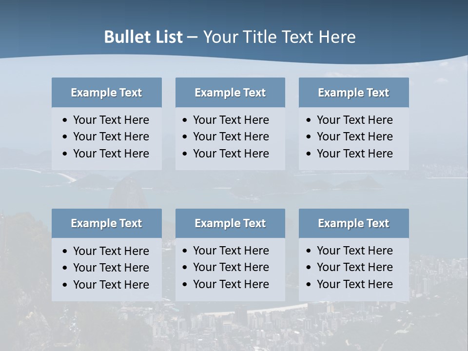 A Statue On Top Of A Mountain Overlooking A Body Of Water PowerPoint Template