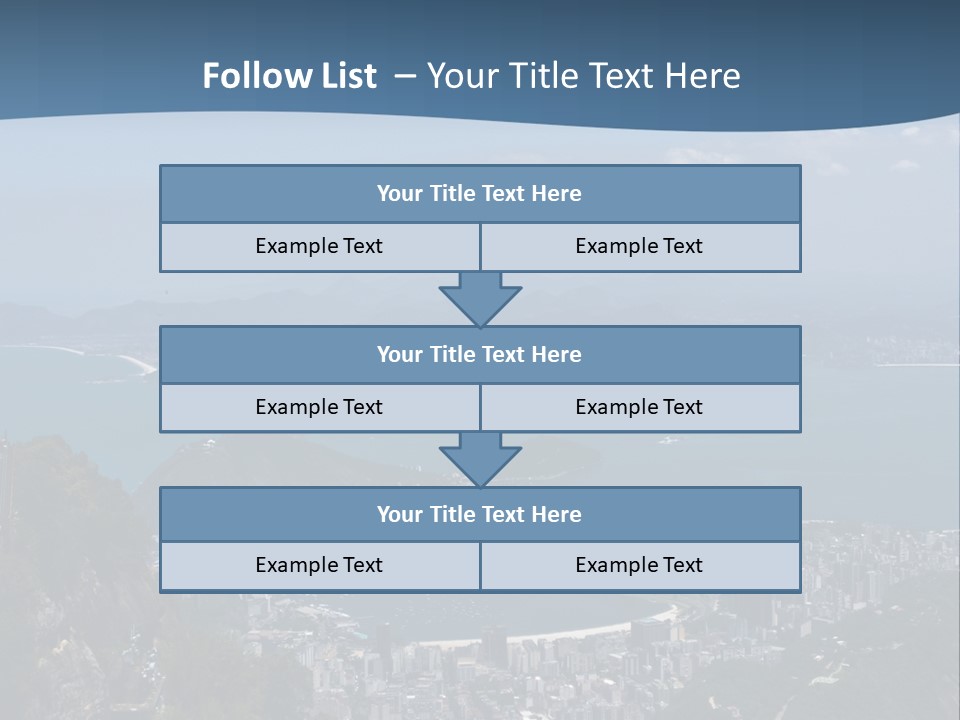 A Statue On Top Of A Mountain Overlooking A Body Of Water PowerPoint Template