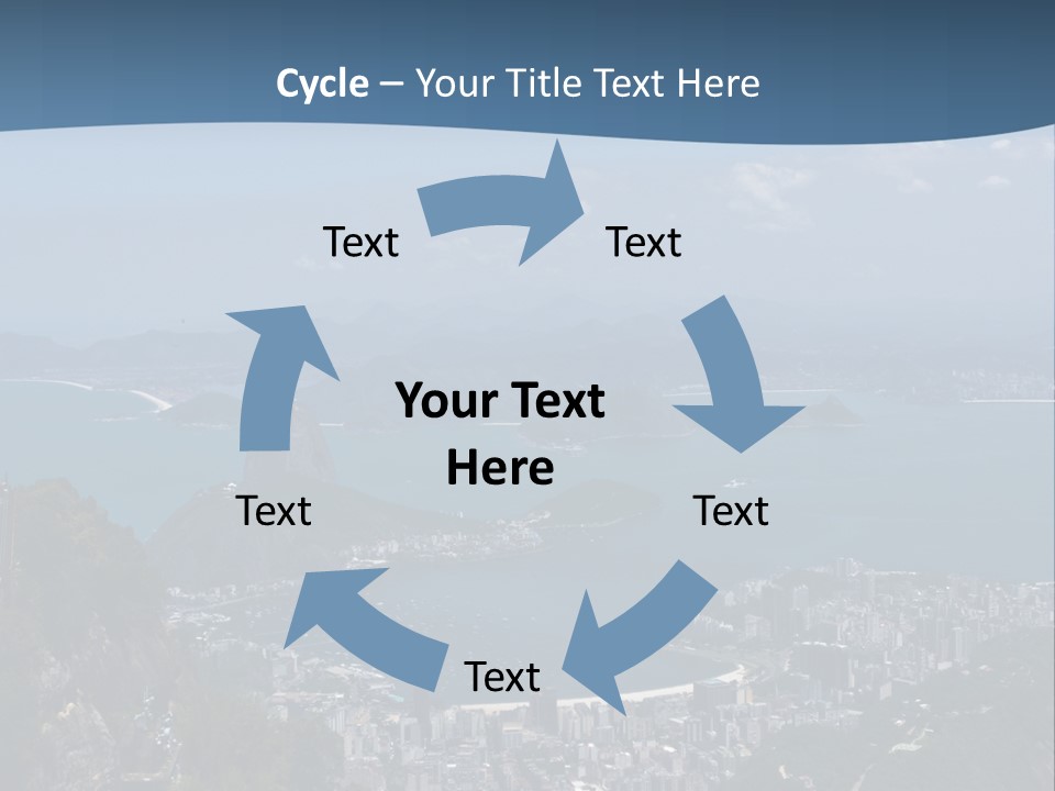 A Statue On Top Of A Mountain Overlooking A Body Of Water PowerPoint Template
