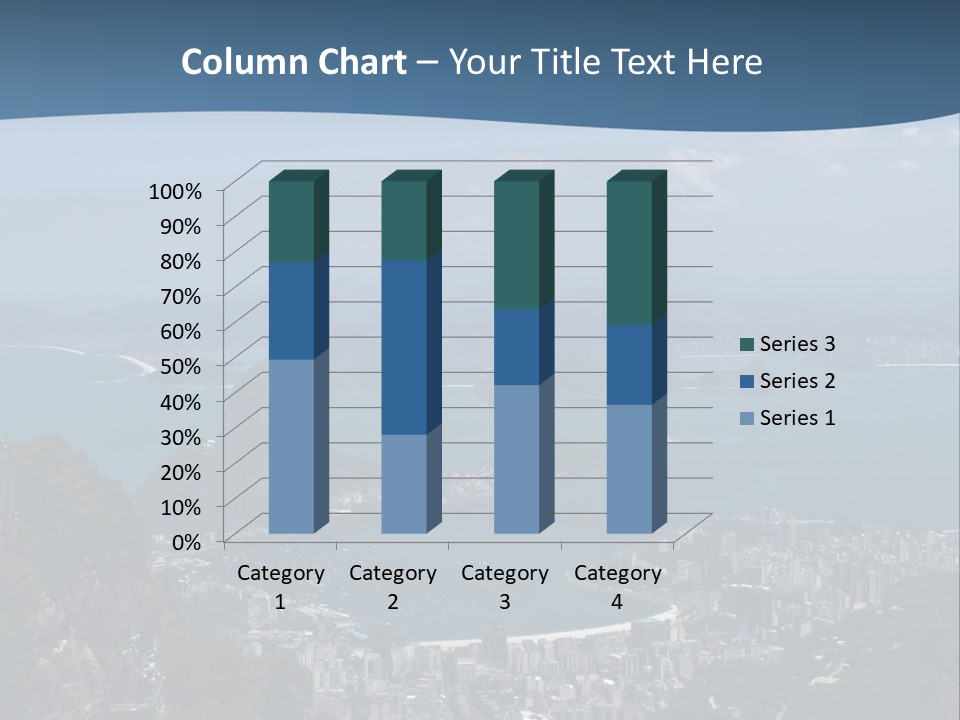 A Statue On Top Of A Mountain Overlooking A Body Of Water PowerPoint Template