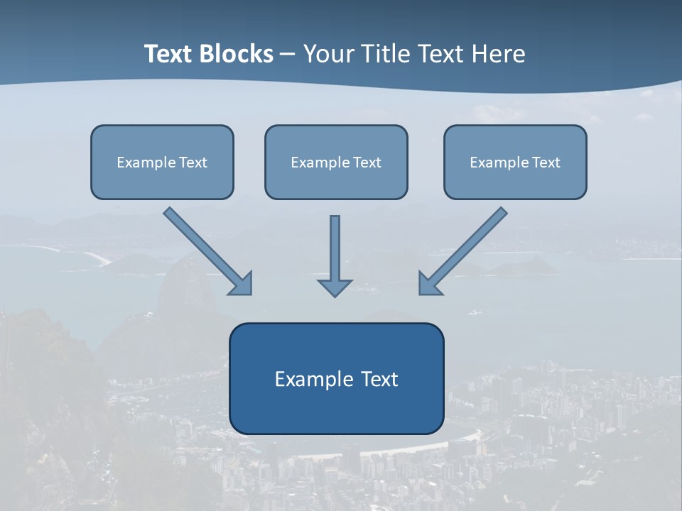 A Statue On Top Of A Mountain Overlooking A Body Of Water PowerPoint Template