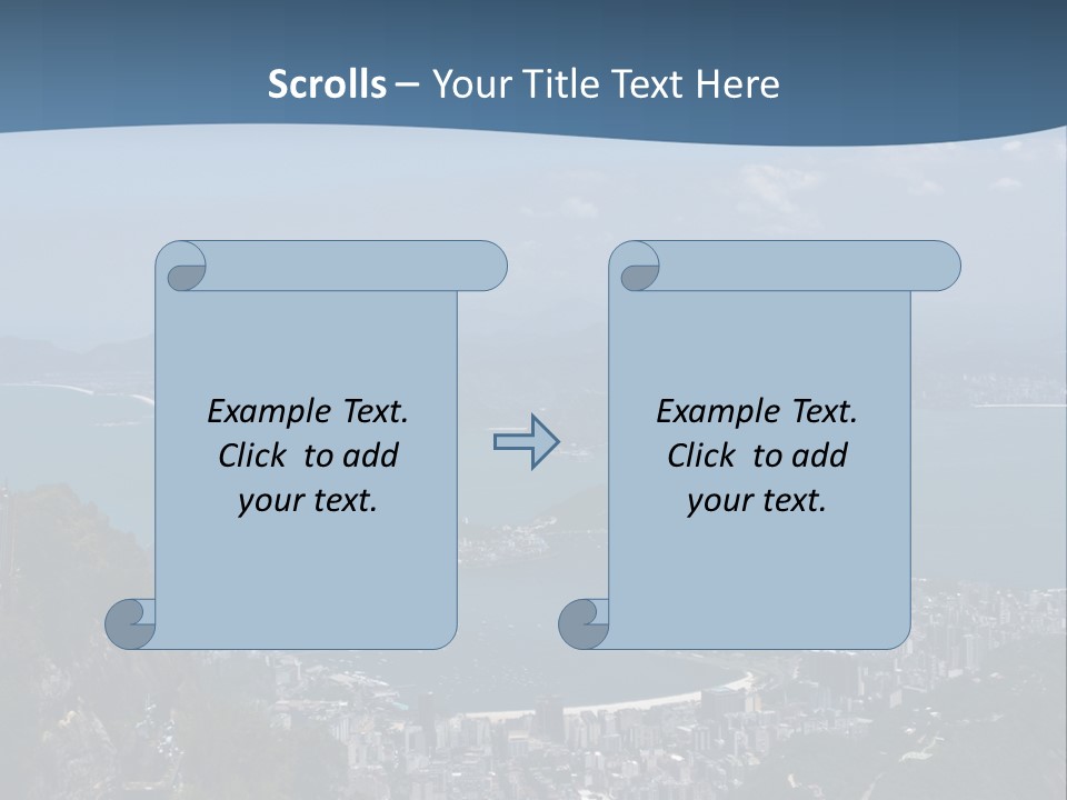 A Statue On Top Of A Mountain Overlooking A Body Of Water PowerPoint Template