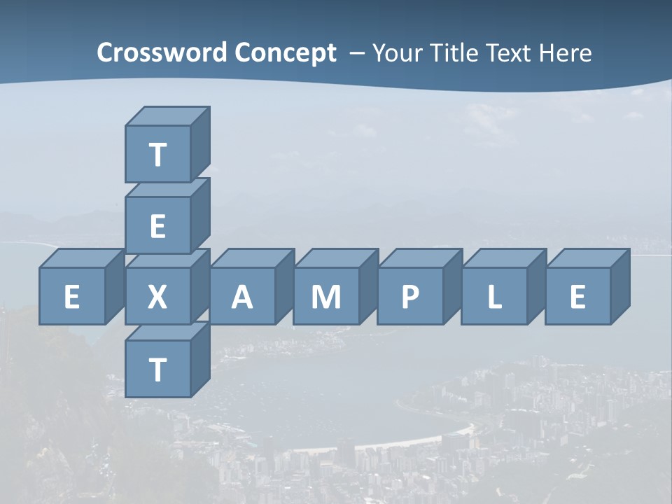 A Statue On Top Of A Mountain Overlooking A Body Of Water PowerPoint Template