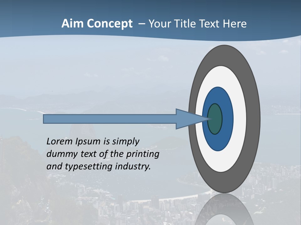 A Statue On Top Of A Mountain Overlooking A Body Of Water PowerPoint Template