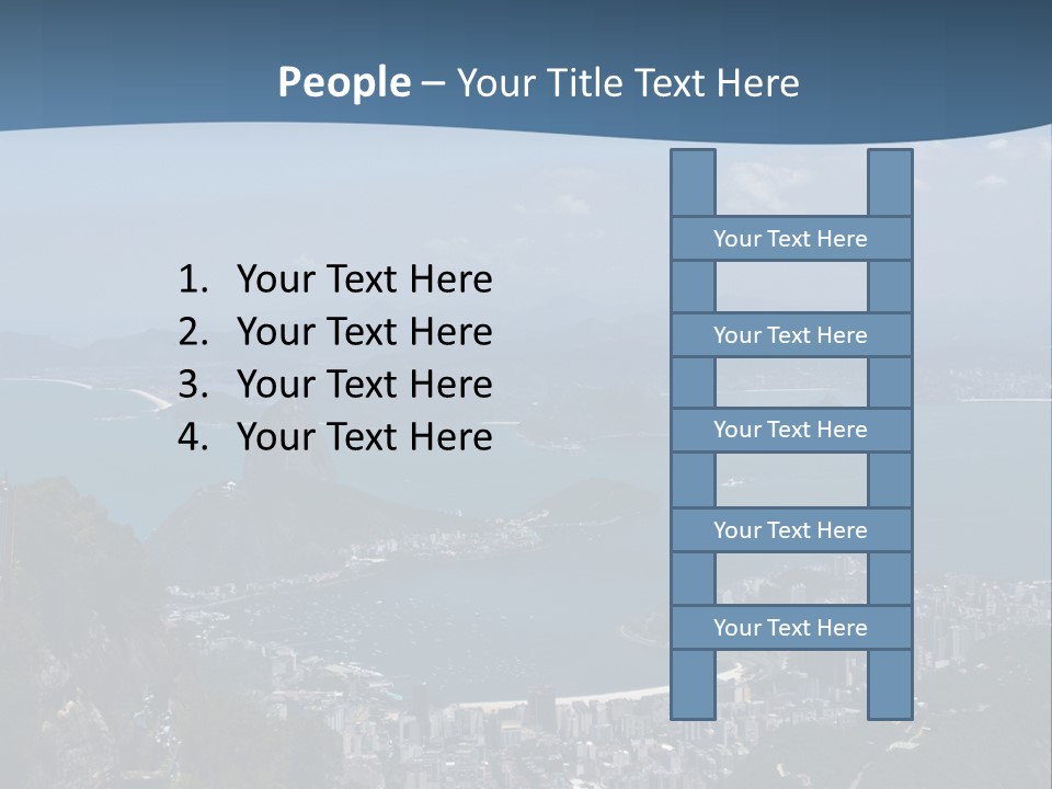 A Statue On Top Of A Mountain Overlooking A Body Of Water PowerPoint Template