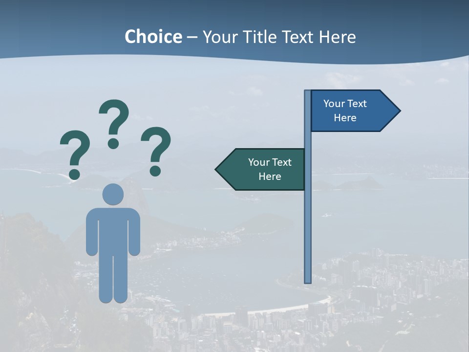 A Statue On Top Of A Mountain Overlooking A Body Of Water PowerPoint Template