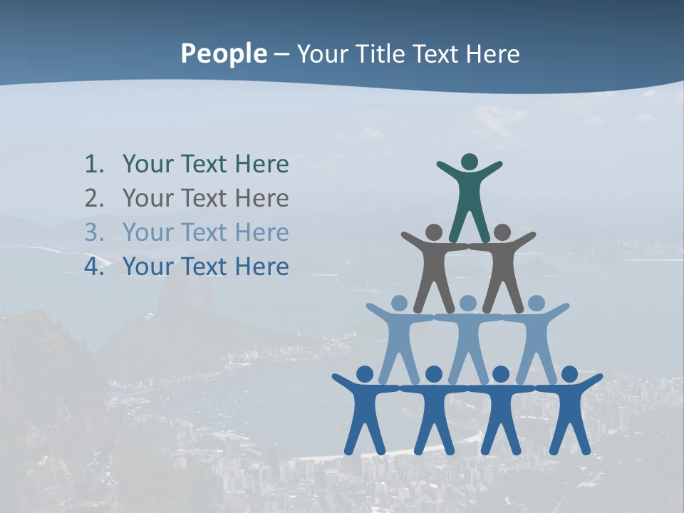 A Statue On Top Of A Mountain Overlooking A Body Of Water PowerPoint Template