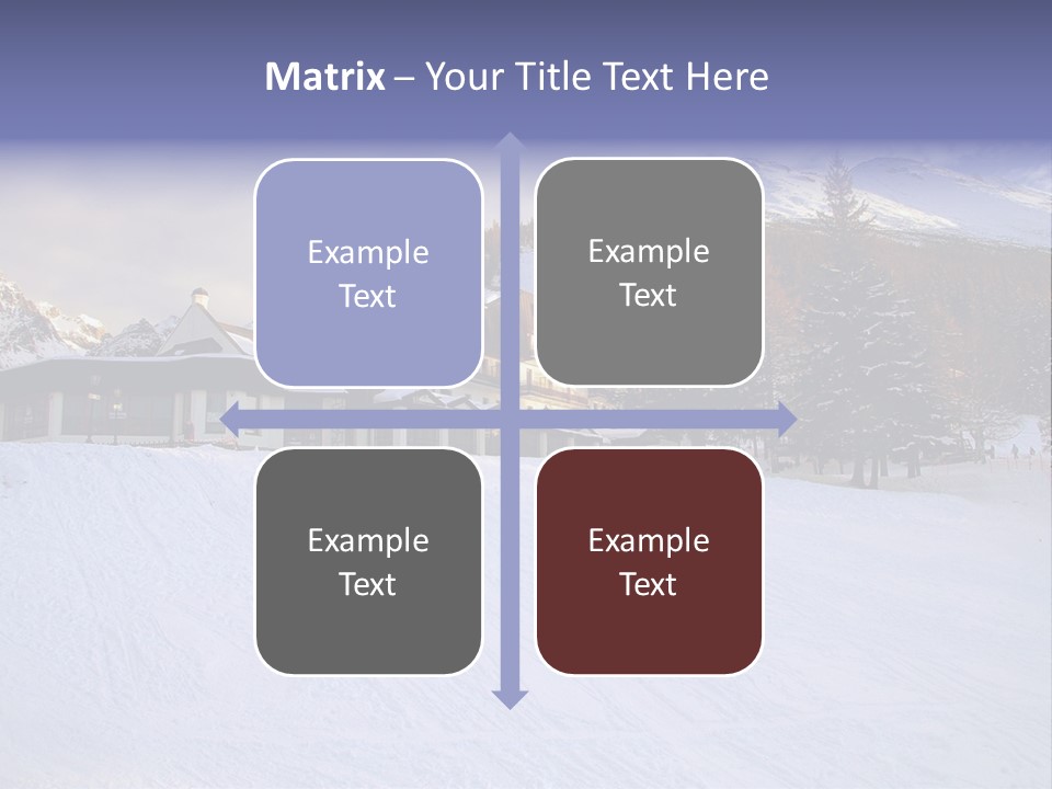 A Snow Covered Ski Slope With A Building In The Background PowerPoint Template