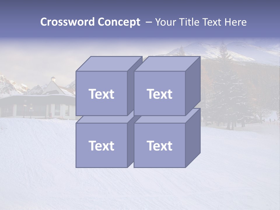 A Snow Covered Ski Slope With A Building In The Background PowerPoint Template