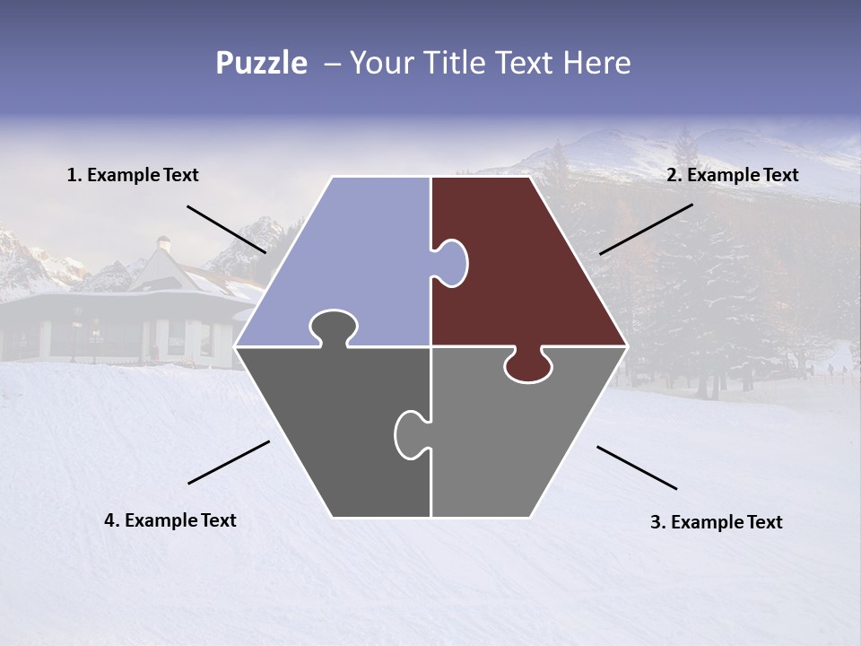 A Snow Covered Ski Slope With A Building In The Background PowerPoint Template