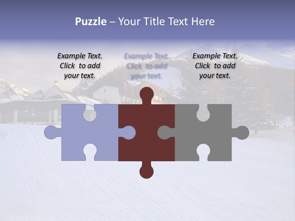 A Snow Covered Ski Slope With A Building In The Background PowerPoint Template