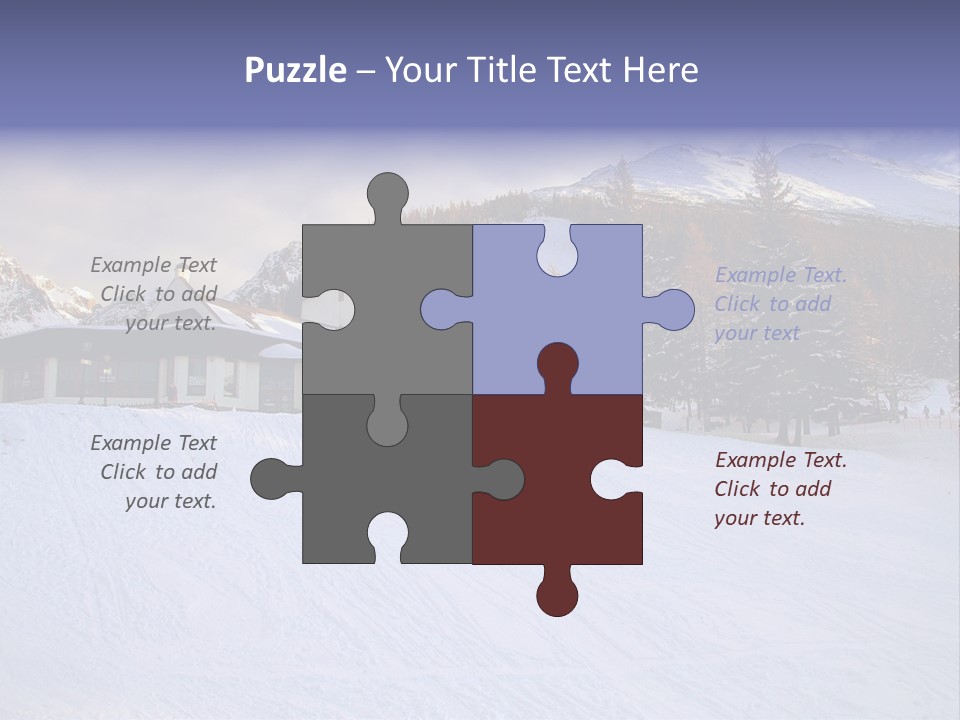 A Snow Covered Ski Slope With A Building In The Background PowerPoint Template