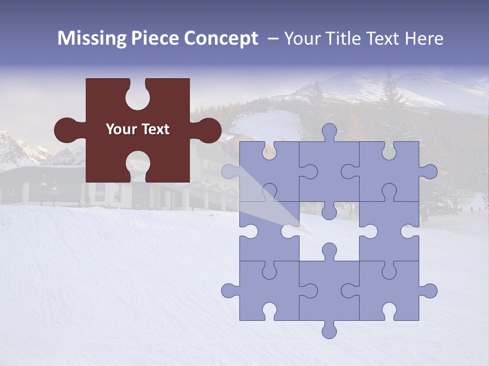 A Snow Covered Ski Slope With A Building In The Background PowerPoint Template