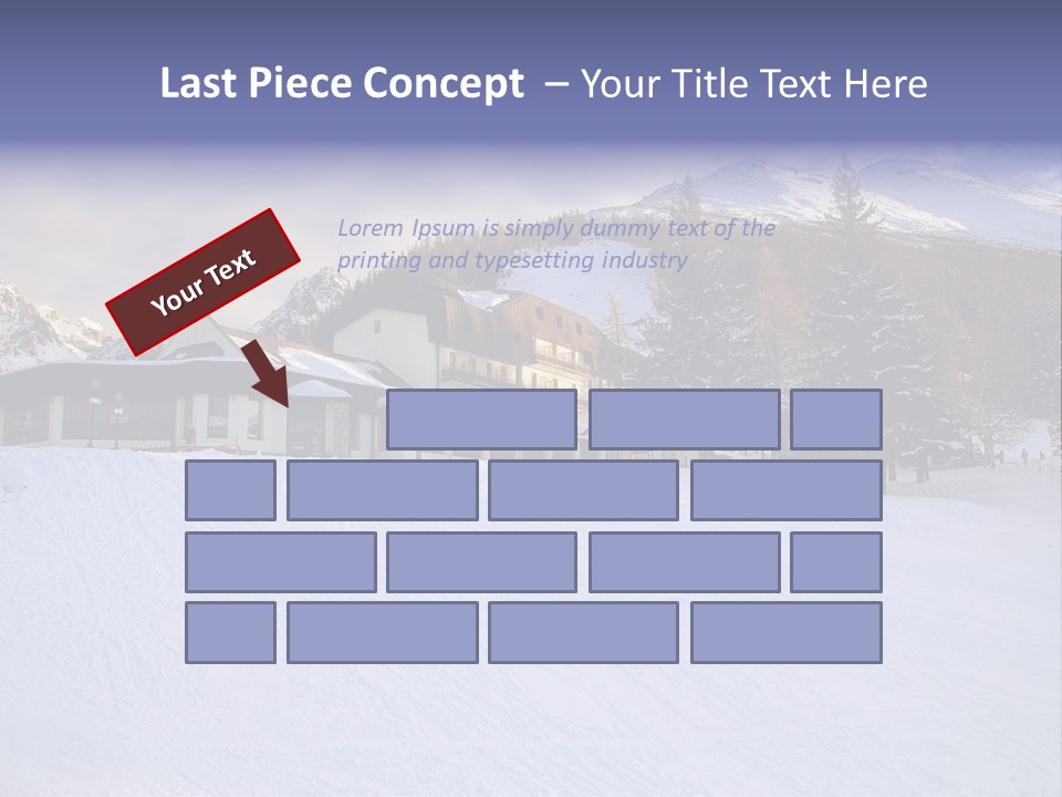 A Snow Covered Ski Slope With A Building In The Background PowerPoint Template