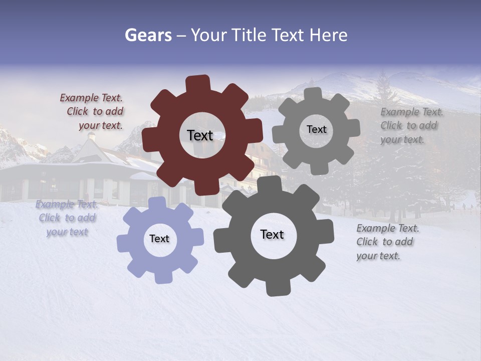 A Snow Covered Ski Slope With A Building In The Background PowerPoint Template