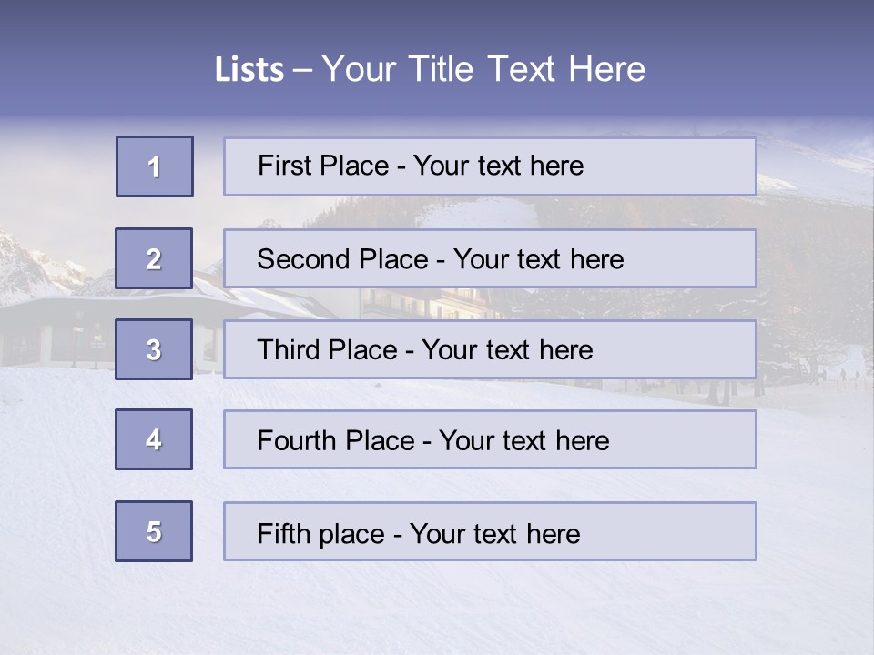 A Snow Covered Ski Slope With A Building In The Background PowerPoint Template