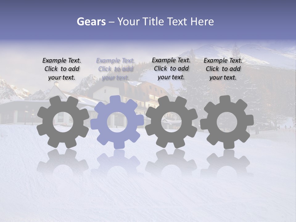 A Snow Covered Ski Slope With A Building In The Background PowerPoint Template