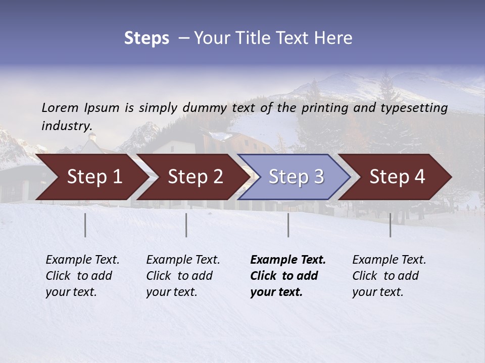 A Snow Covered Ski Slope With A Building In The Background PowerPoint Template