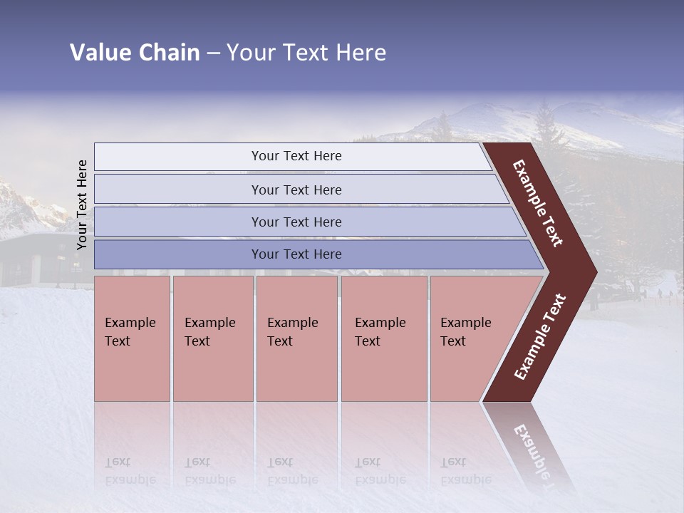 A Snow Covered Ski Slope With A Building In The Background PowerPoint Template