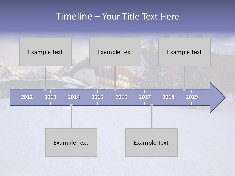 A Snow Covered Ski Slope With A Building In The Background PowerPoint Template