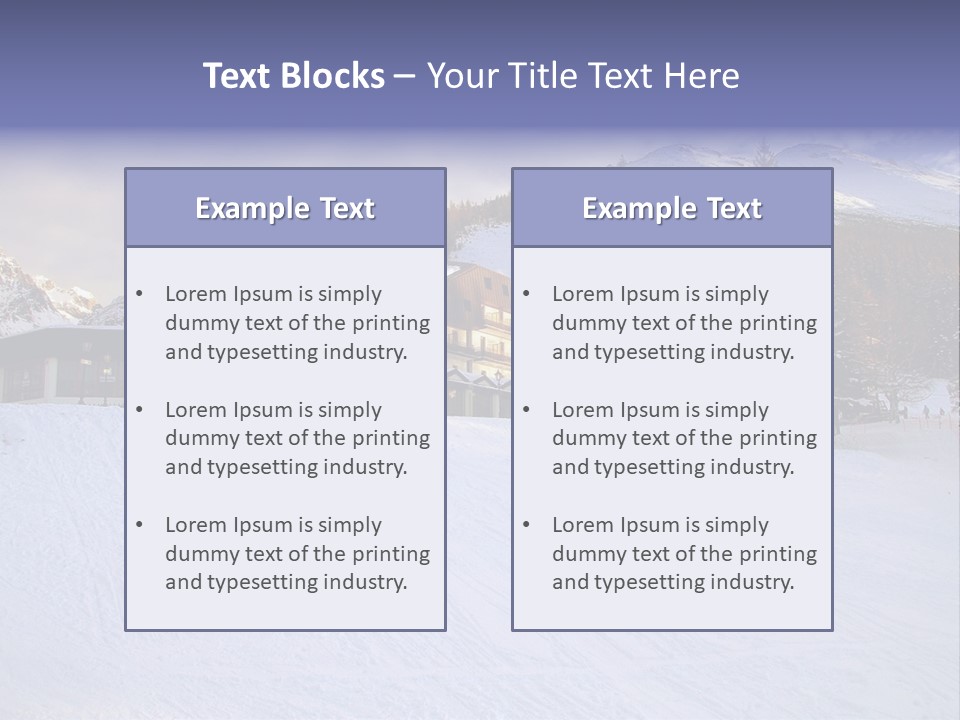 A Snow Covered Ski Slope With A Building In The Background PowerPoint Template