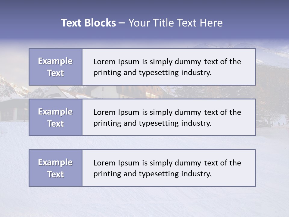 A Snow Covered Ski Slope With A Building In The Background PowerPoint Template