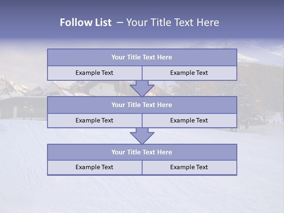A Snow Covered Ski Slope With A Building In The Background PowerPoint Template