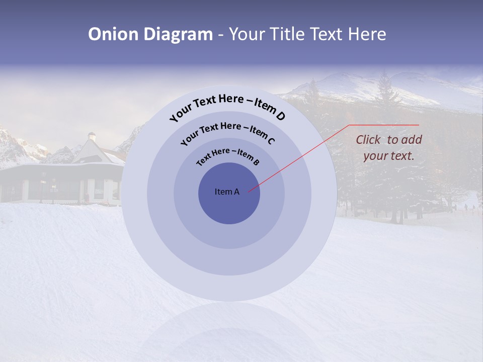 A Snow Covered Ski Slope With A Building In The Background PowerPoint Template