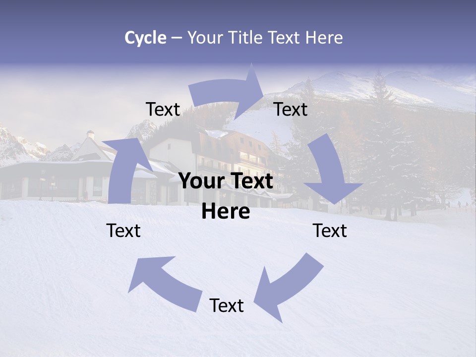 A Snow Covered Ski Slope With A Building In The Background PowerPoint Template