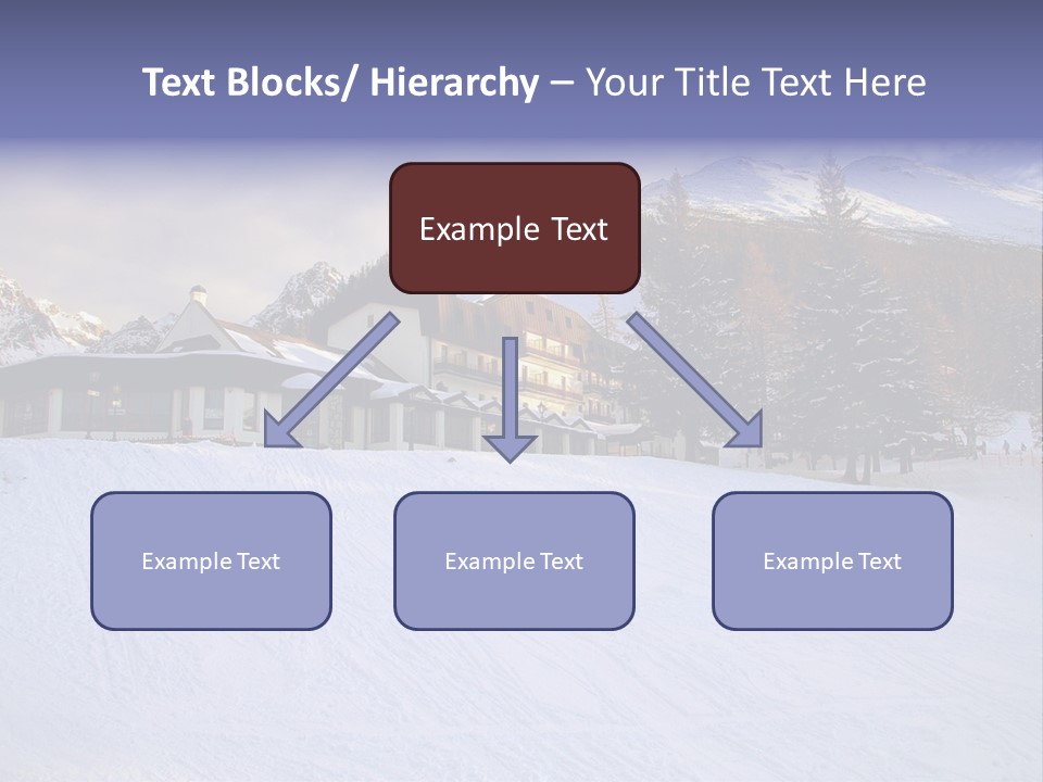 A Snow Covered Ski Slope With A Building In The Background PowerPoint Template