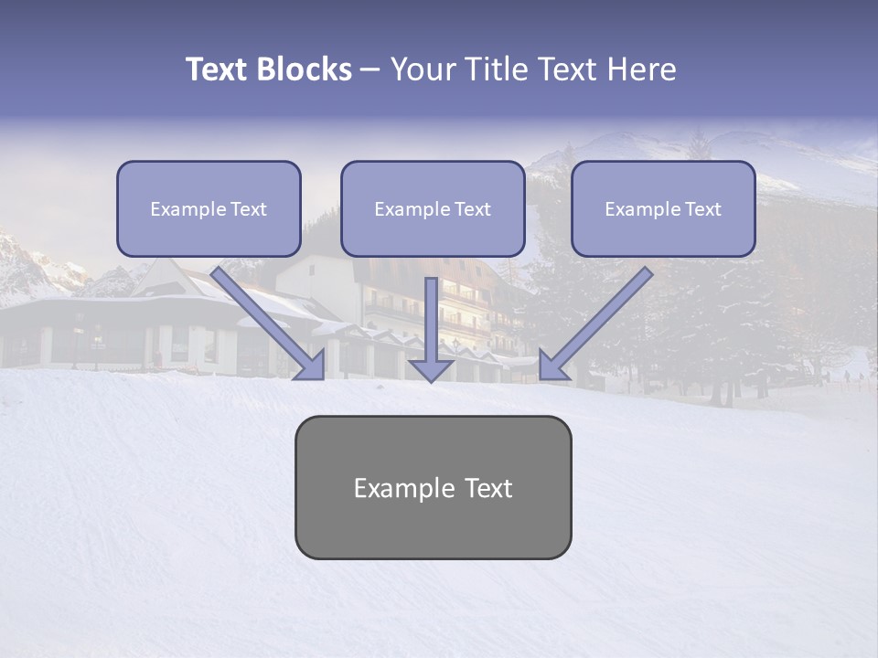 A Snow Covered Ski Slope With A Building In The Background PowerPoint Template