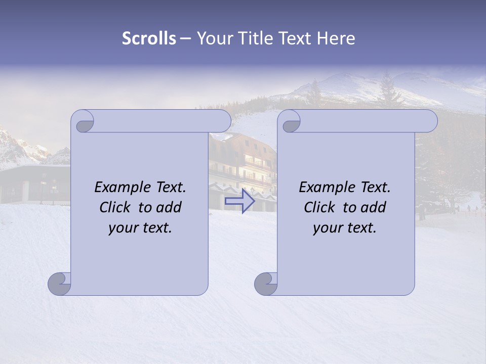 A Snow Covered Ski Slope With A Building In The Background PowerPoint Template
