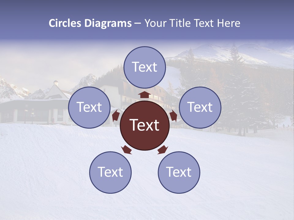 A Snow Covered Ski Slope With A Building In The Background PowerPoint Template