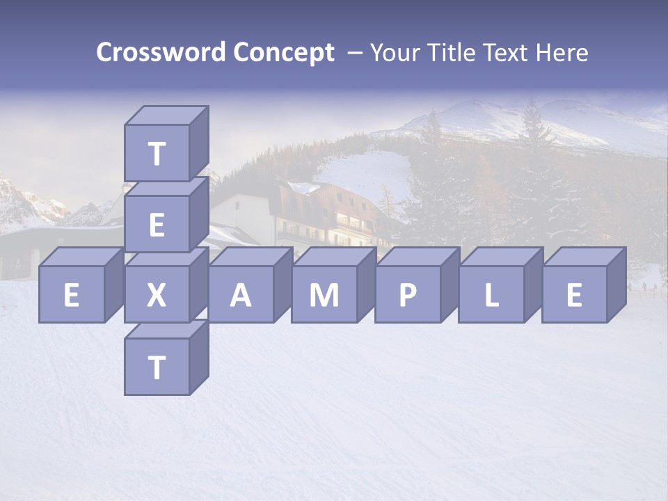 A Snow Covered Ski Slope With A Building In The Background PowerPoint Template