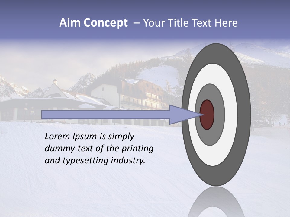 A Snow Covered Ski Slope With A Building In The Background PowerPoint Template