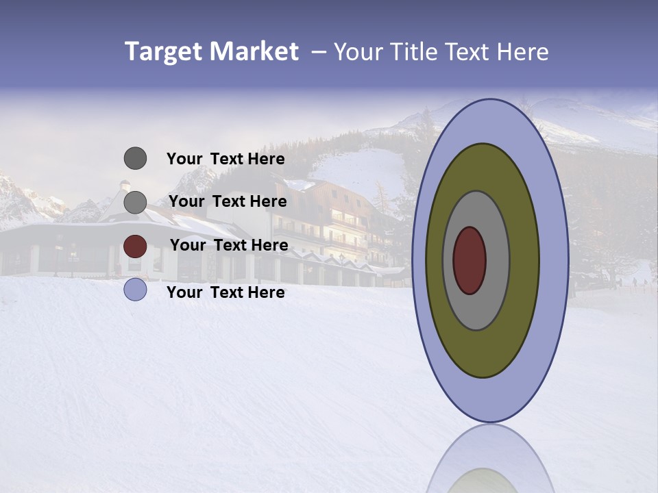 A Snow Covered Ski Slope With A Building In The Background PowerPoint Template