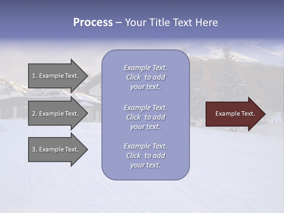 A Snow Covered Ski Slope With A Building In The Background PowerPoint Template
