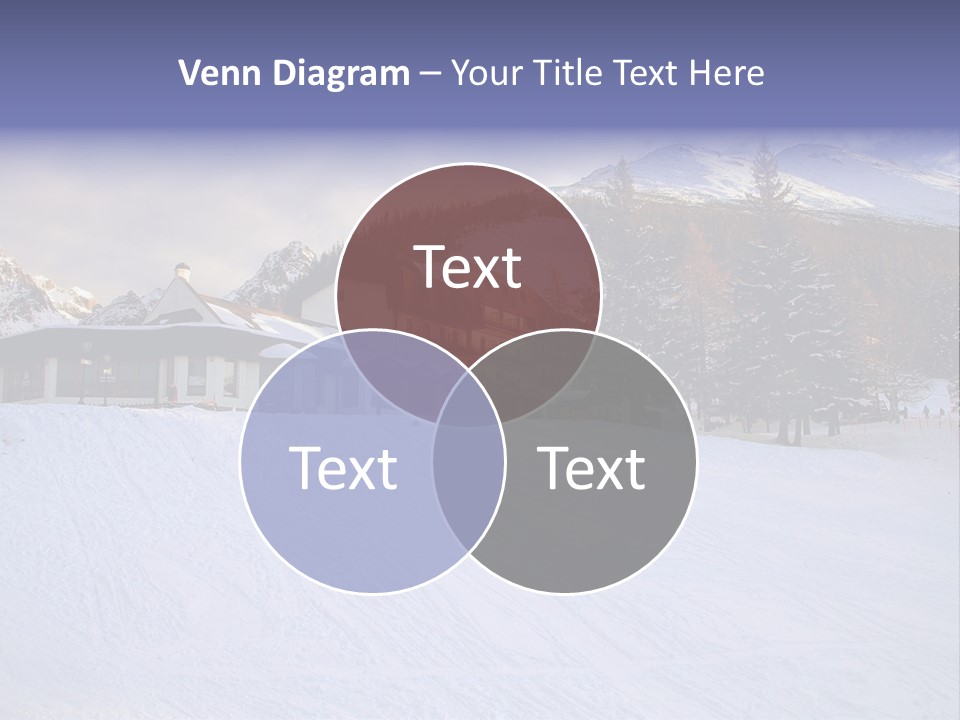 A Snow Covered Ski Slope With A Building In The Background PowerPoint Template