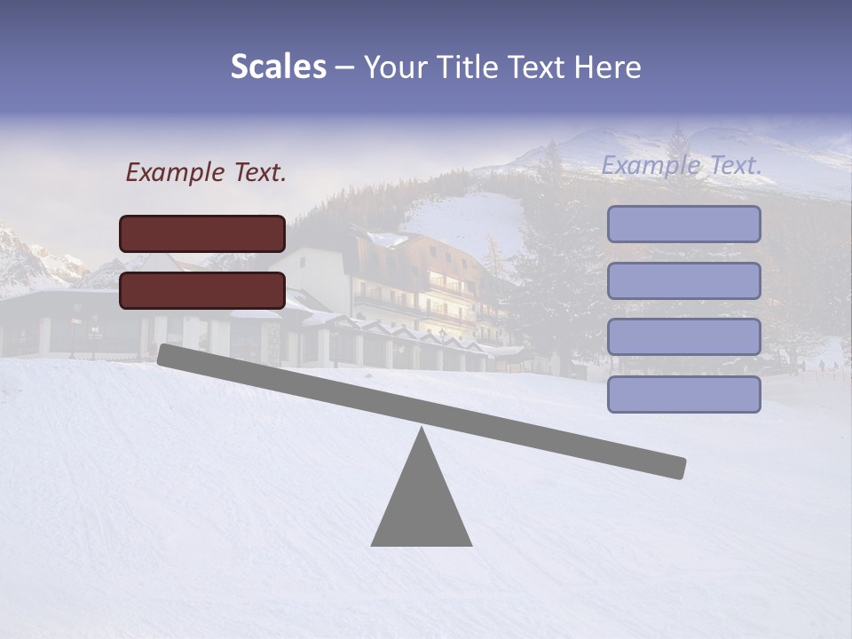 A Snow Covered Ski Slope With A Building In The Background PowerPoint Template